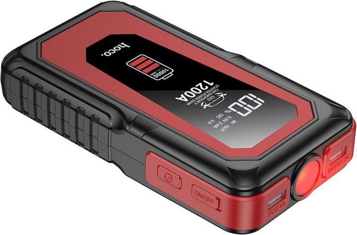 Actual product image Hoco Power bank powerbank 10000 mAh with car emergency starter 2,4A 18W QS3 black (18 W)
