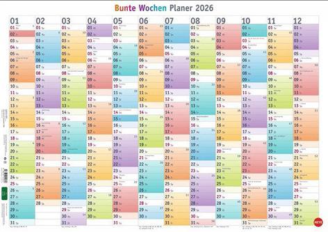 Produktbild Bunte Wochen Posterplaner 2026 (68 x 48 cm)