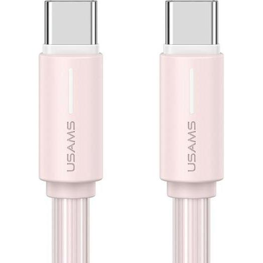 Usams Kabel USB-C/USB-C 1m SJ734 różowy/pink YU Series SJ734USB04 (US-SJ734) (1 m), USB Kabel