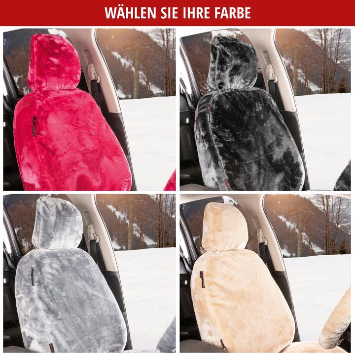Image du produit Walser Housse de siège de voiture "Teddy" - fausse fourrure - beige