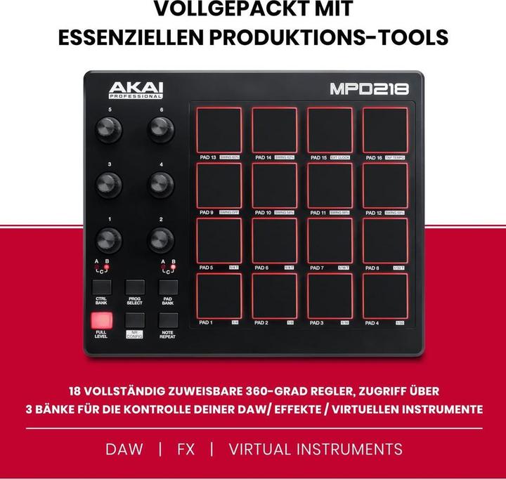 Actual product image Akai Mpd218 (Controller)