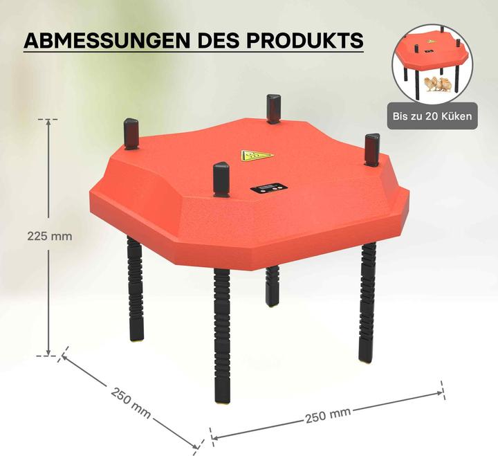 Produktbild Fudajo 25x25cm Küken-Wärmeplatte Temperaturregler 30W Heizplatte Kükenaufzucht (30 W)