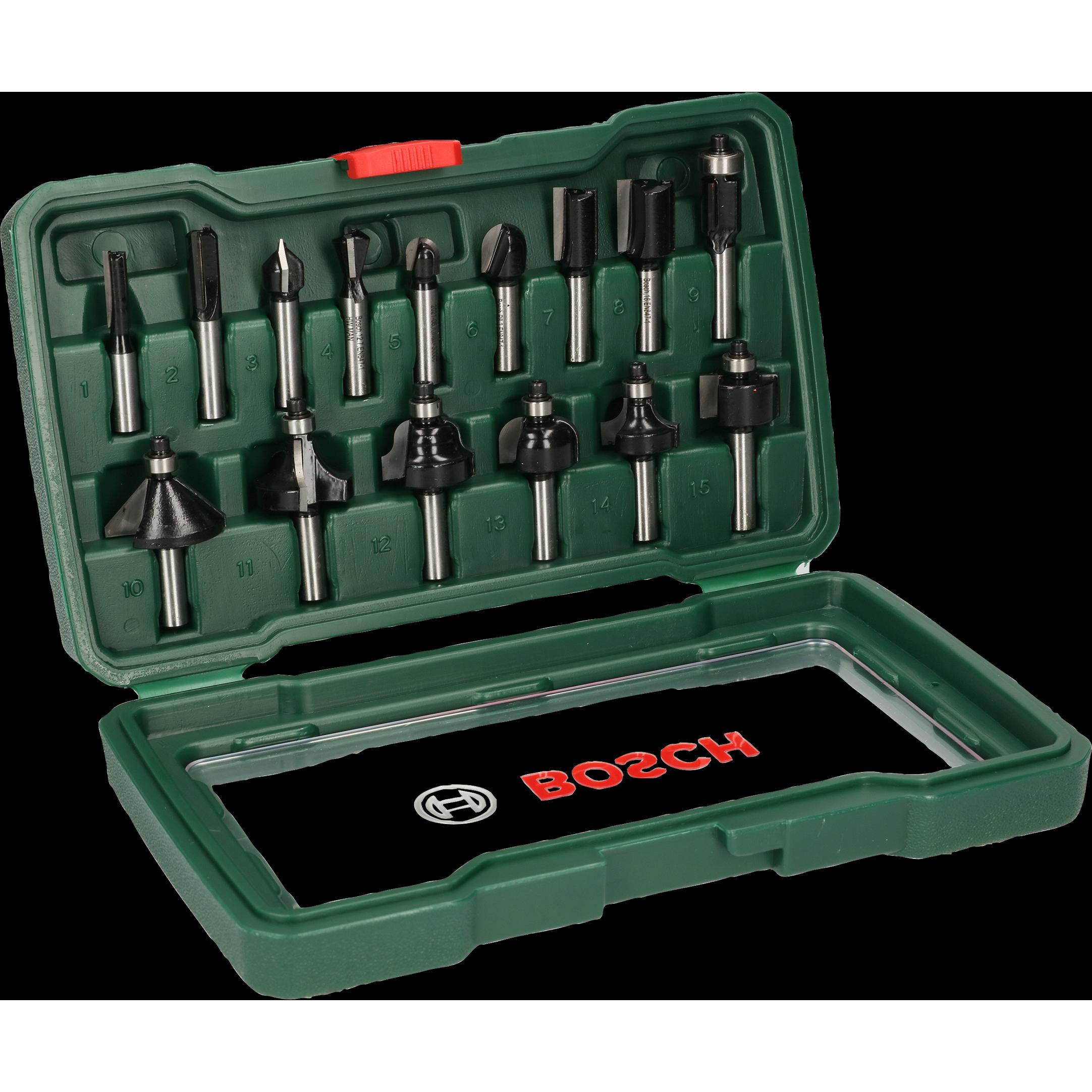 Thumbnail - Bosch Zubehör, Fräser, HM-Fräser-Set mit 8 mm Schaft, 15-teilig