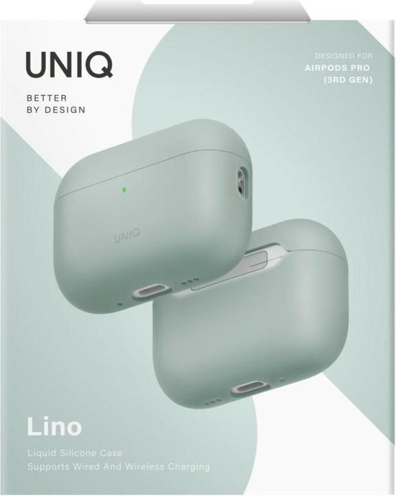 Image du produit Uniq Case Lino for AirPods Pro 3 gen Silicone green (Manchon pour casque d'écoute)