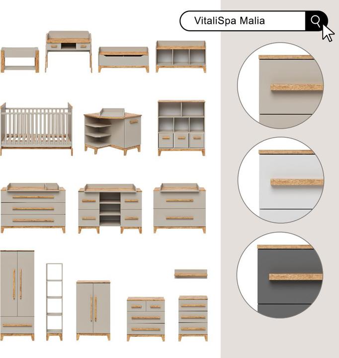 Actual product image VitaliSpa Wandregal Kinderzimmer Malia, Weiss/Artisan, 70 x 20 cm