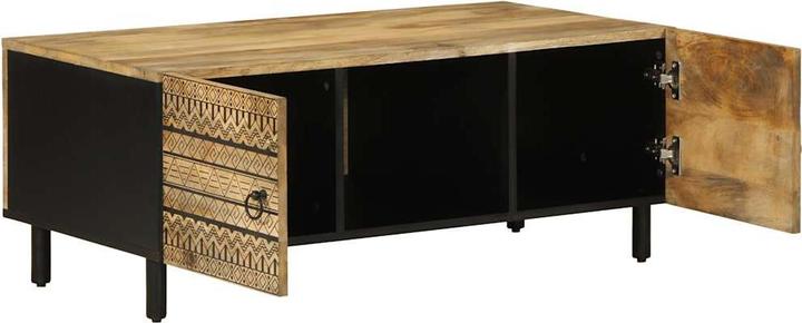 Actual product image VidaXL Coffee table Side table Living room table Table Black Rough mango wood (100 x 54 x 40 cm)