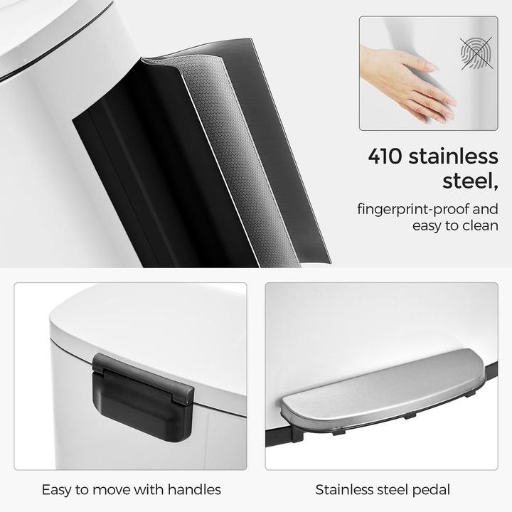 Immagine prodotto Songmics Cestino per rifiuti da 50,0 l bianco (50 l)