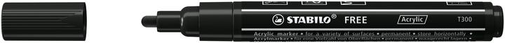 Actual product image STABILO Acrylic marker - FREE Acrylic - T300 bullet tip 2-3mm - single pen - black (Black, 3 mm, 1 x)