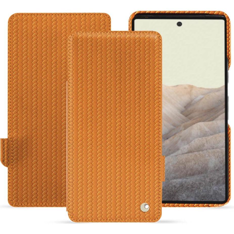 Noreve Lederschutzhülle horizontal (Google Pixel 7), Smartphone Hülle, Orange