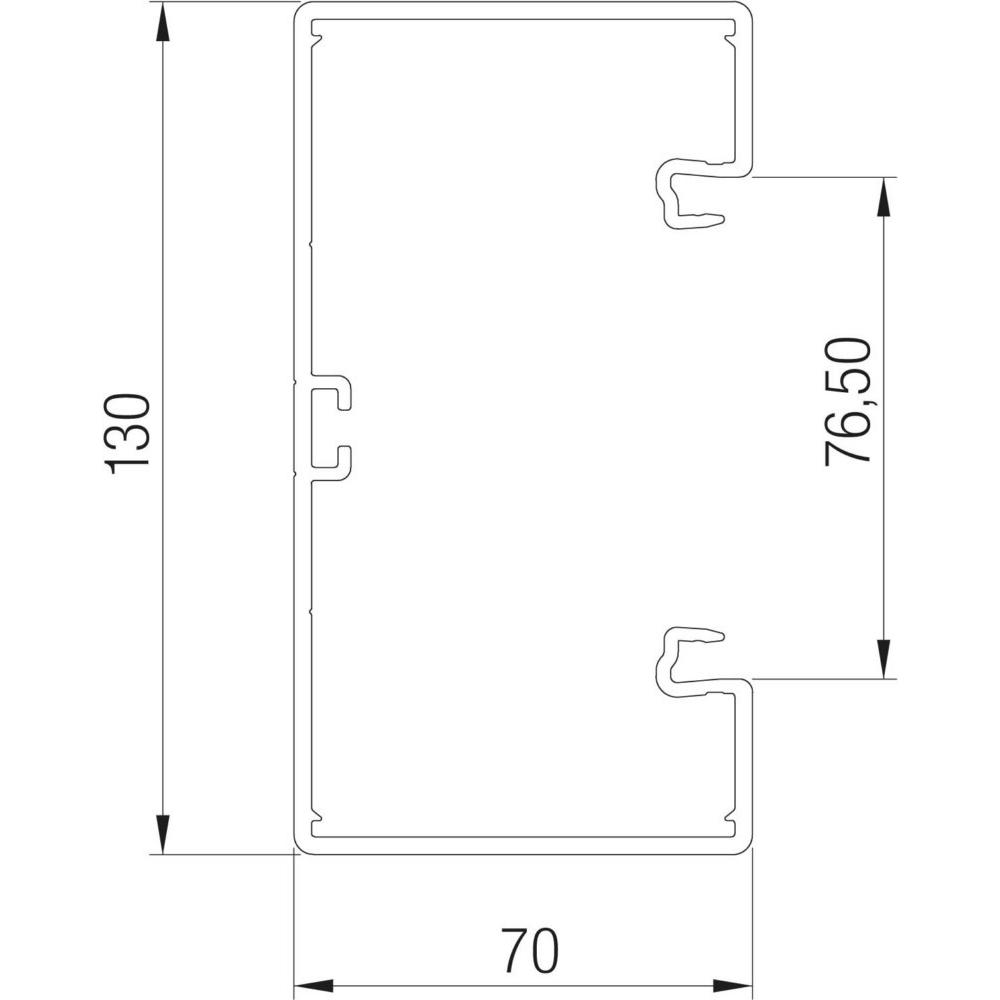 Thumbnail - OBO Bettermann, Leitungsführung, OBO GKH-70130RW Geräteeinbaukanal halogenfrei mit Bodenlochung reinweià (200 cm)