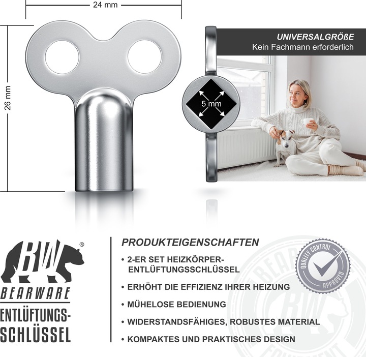 Produktbild Bearware Heizungsentlüftungsschlüssel Set