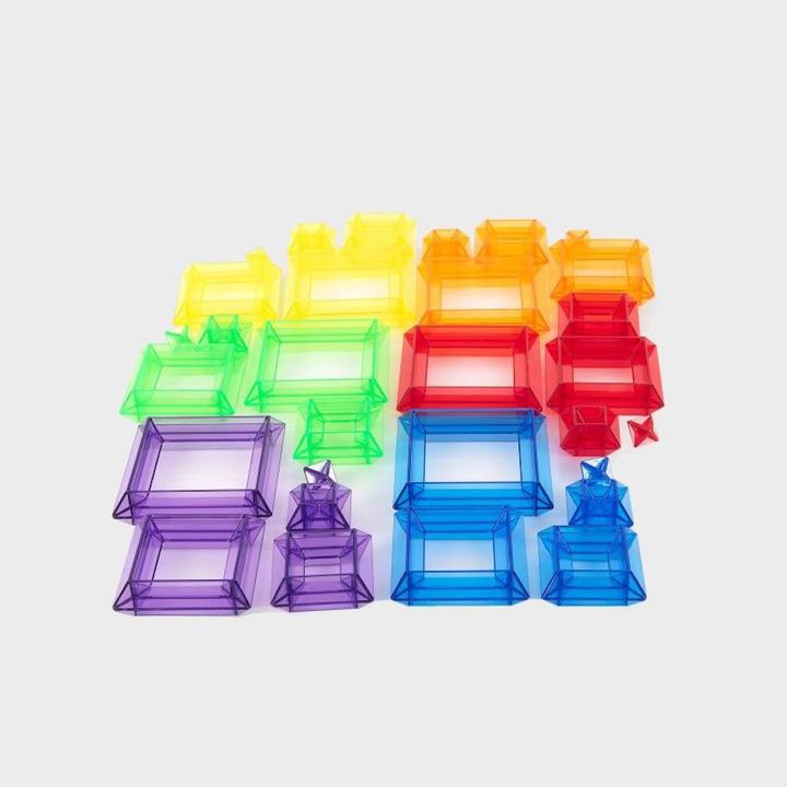 Image du produit TickiT Kit de construction de pyramide de couleur transparente – 30 pièces