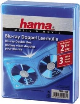 Produktbild Hama Blu-ray-Doppel-Leerhülle Standard 3er-Pack