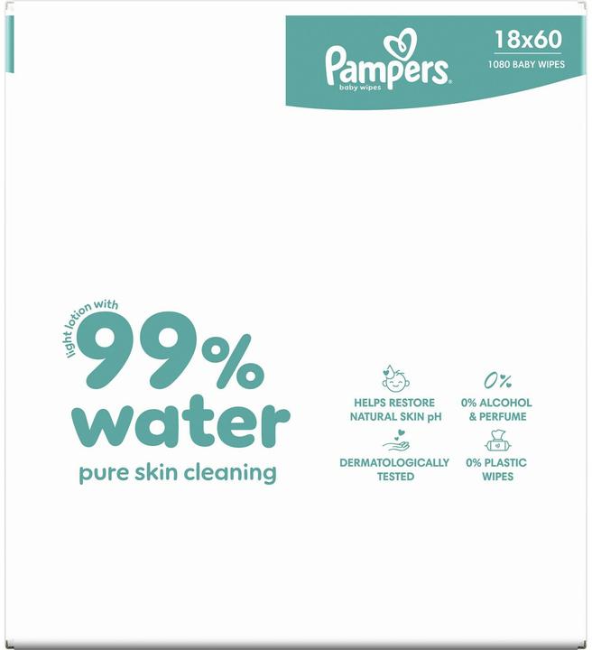 Actual product image Pampers 99% Water (1080 pcs.)