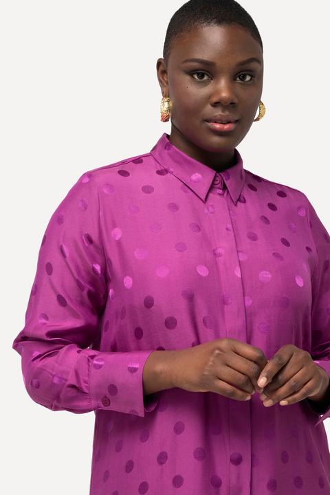 Produktbild Ulla Popken Longbluse, Jacquard-Punkte, Hemdkragen, Langarm (46, 48)