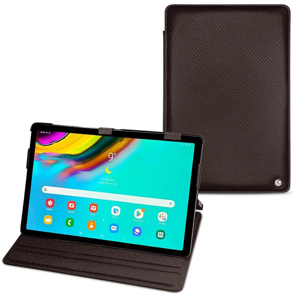 Noreve Lederschutzhülle horizontal (Galaxy Tab S5e), Tablet Hülle, Braun
