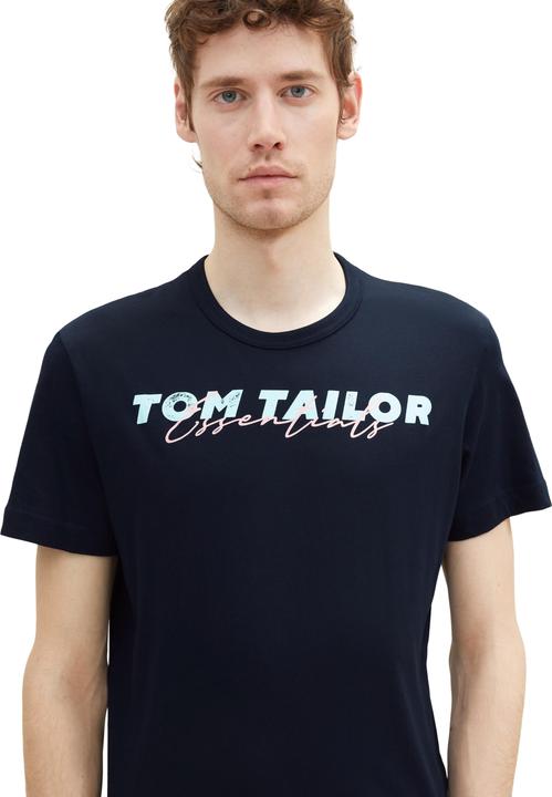 Produktbild Tom Tailor T-Shirt Kurzarmshirt mit Front-Logo-Print (XL)