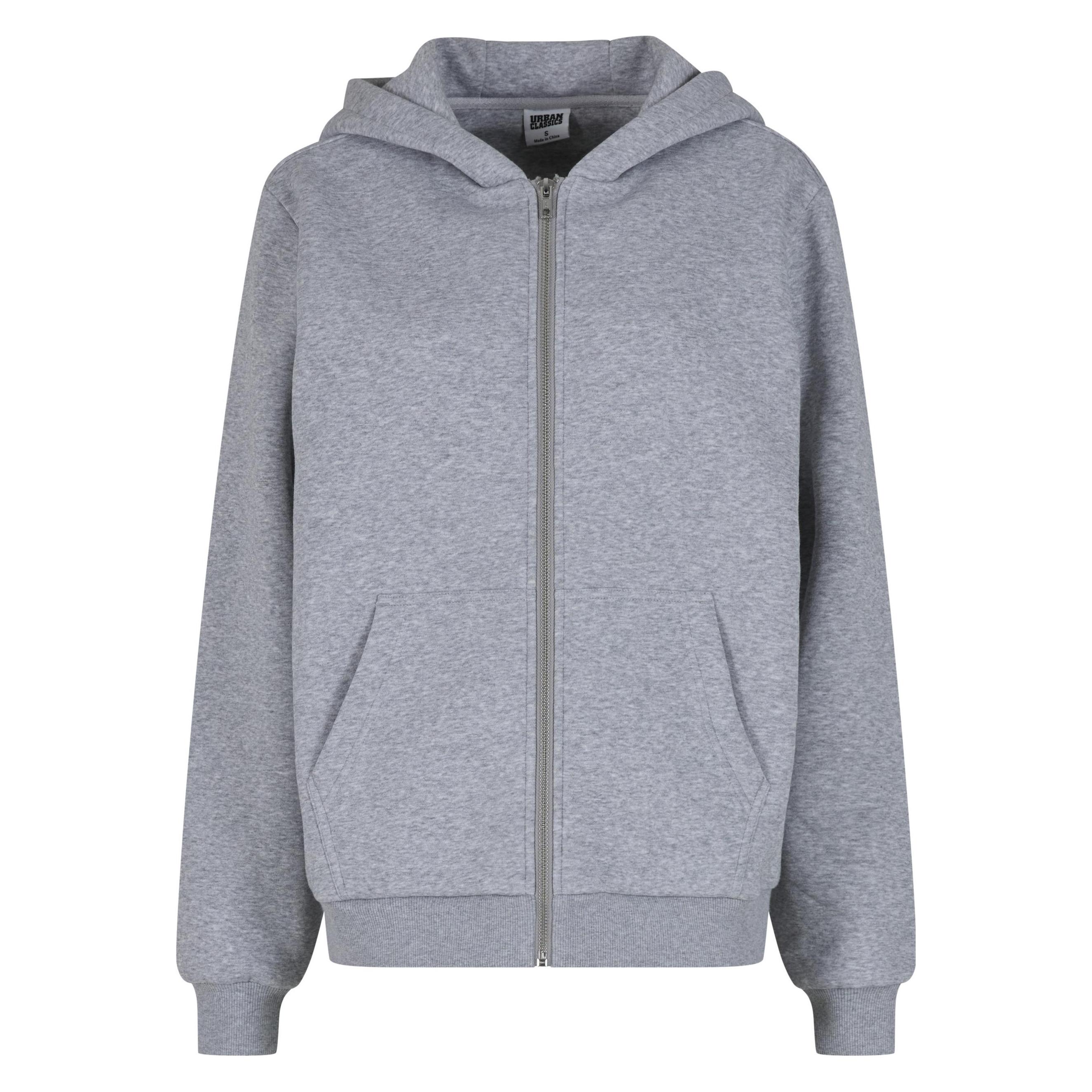 Urban Classics, Damen, Pullover, Ladies Fluffy Zip Cardigan - 171985, Grau, (4XL)