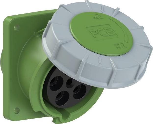 Actual product image PCE 435-2 Junction box angled 63A 5p 2h IP66/67 Power Twist (flange 100x112 - hole spacing 80x88)