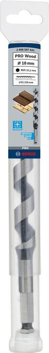 Produktbild Bosch Professional Zubehör PRO Wood Holzschlangenbohrer, 18 x 170 x 235 mm (11.1 mm)