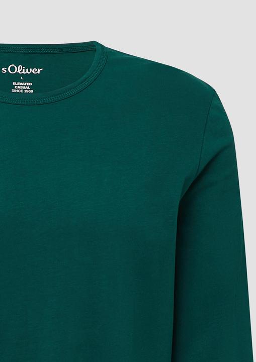 Produktbild s.Oliver T-Shirt Softes Longsleeve mit Crew Neck und Logo-Patch (S)