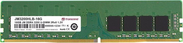Produktbild Transcend 16GB DDR4 3200 MT/s UDIMM 288pin 1R x8 unbuffered (2 x 8GB, 3200 MHz, DDR4-RAM, DIMM)