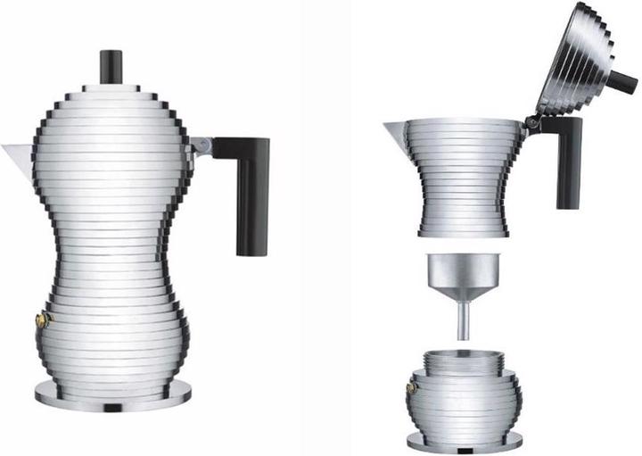 Actual product image Alessi Espresso machine PULCINA for 6 cups Black (6 T.)