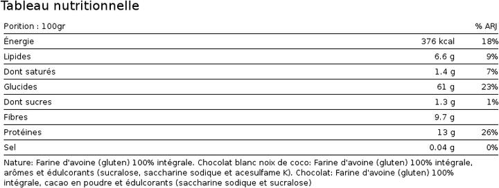 Nährwerte und Zutaten Io.Genix Delicious Oat Meal (Neutral, 1 Stk., 1000 g)