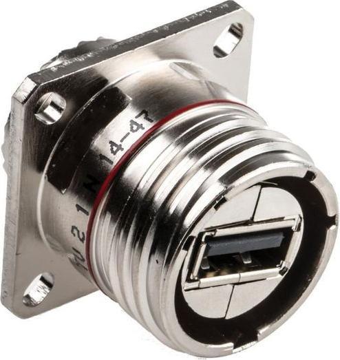 Produktbild Amphenol Einbaubuchse Quadratflansch Nickel USB