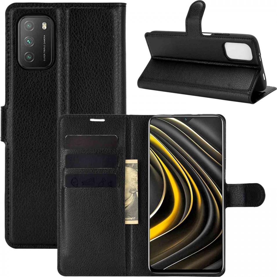 Screenguard Xiaomi Poco M3 Leather Guard Lederhülle (Xiaomi Poco M3), Smartphone Hülle, Schwarz