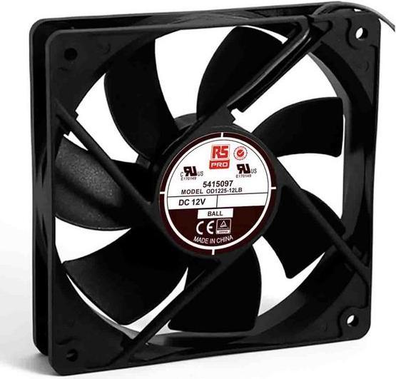 Actual product image RS PRO B/bearing axial fan,119sqx25mm 12V low (120 mm)