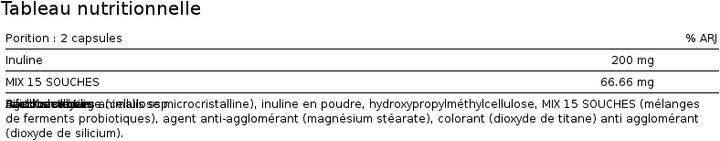 Nährwerte und Zutaten Io.Genix Probiotic Mix (60 Stück, Kapseln)