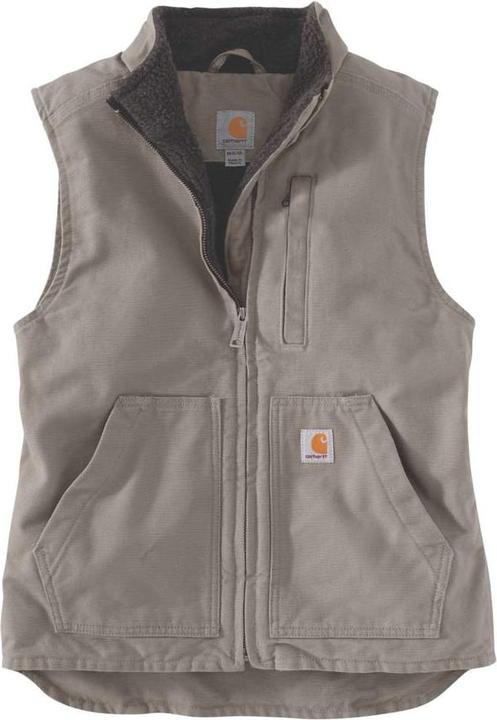 Actual product image Carhartt Sherpa Lined Mock Neck Vest Taupe Grey Size XS (XS)