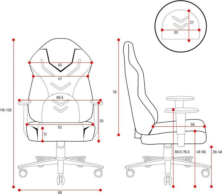 Actual product image Diablo Fotel Chairs X-Gamer Marshmallow Pink Normal Size