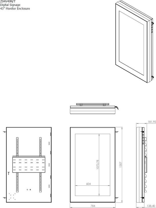Immagine prodotto DSS Monitor box Portrait, schermo 49", nero (49")