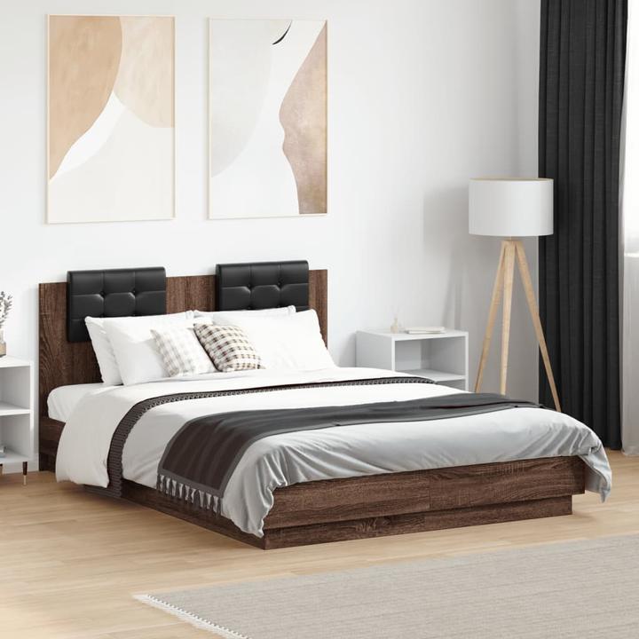 Actual product image VidaXL Bed frame with headboard (135 x 190 cm)