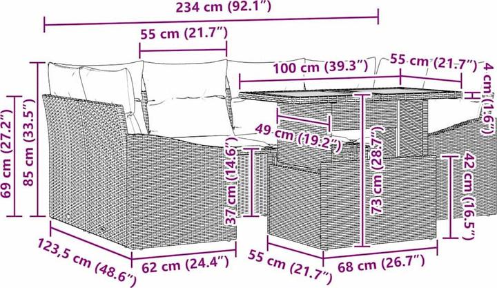 Produktbild vidaXL Gartenmöbel (100 x 55 x 73 cm)