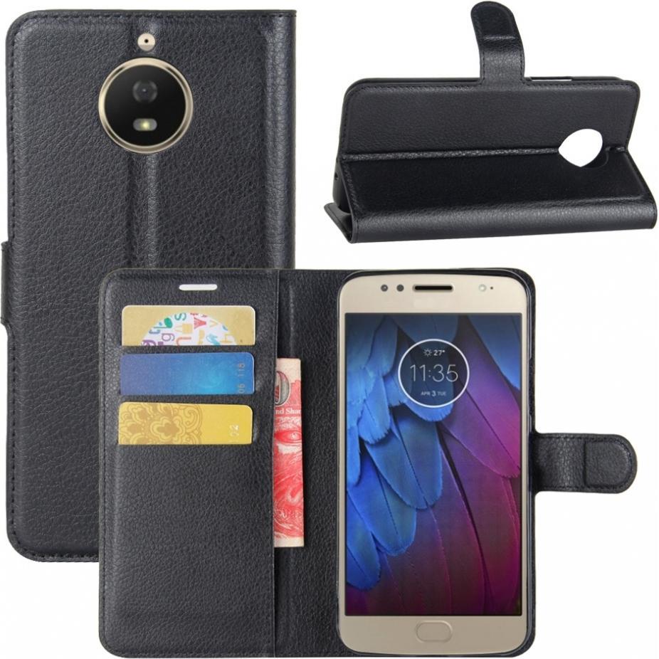 Screenguard Motorola Moto G5S Leather Guard Lederhülle (Motorola Moto G5S), Smartphone Hülle, Schwarz