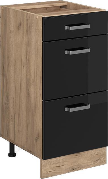 Goldkraft Eiche, Schwarz Hochglanz