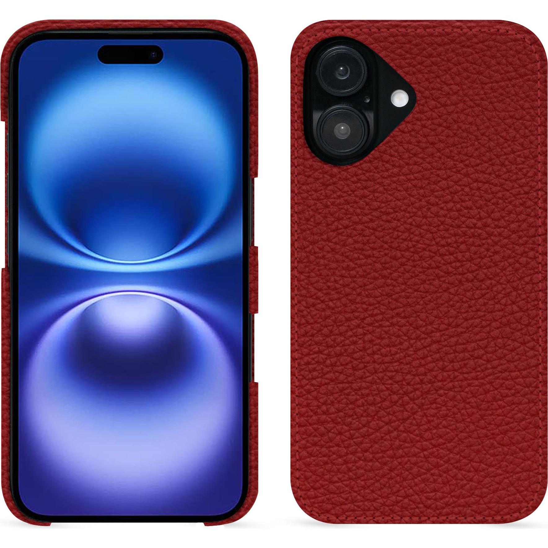 Noreve Lederschutzhülle (Apple iPhone 16), Smartphone Hülle, Rot