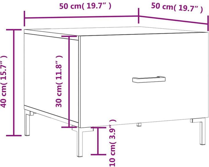 Produktbild vidaXL Couchtisch (50 x 50 x 40 cm)