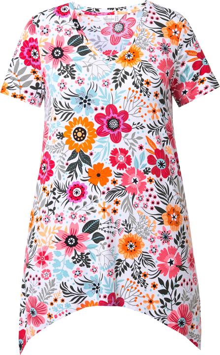 Image du produit Miamoda T-Shirt, Blumenmuster, Zipfelsaum (46)
