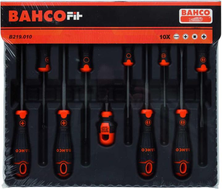 Produktbild Bahco BahcoFIT Satz Schraubendreher für Schlitz-, Phillips-, Pozidriv- und Robertson-Schrauben mit Gummig (Phillipps-Kreuzschlitz (PH), Pozidriv-Kreuzschlitz (PZ))