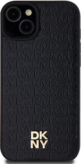 Produktbild DKNY DKHMP15SPSHRPSK iPhone 15 / 14 / 13 6.1" czarny/black hardcase Leather Pattern Metal Logo MagSa (Apple iPhone 15)