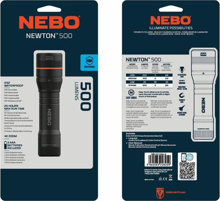 Productafbeelding Nebo NEWTON 500 LED-Taschenlampe (13.30 cm, 500 lm)