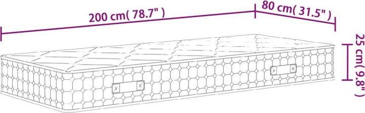 Actual product image vidaXL Taschenfederkern-Matratze (80 x 200 cm)