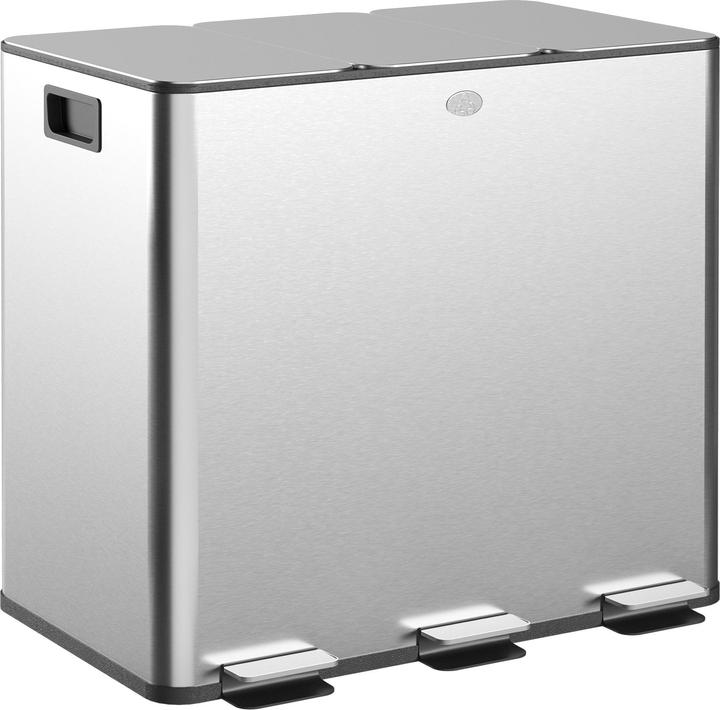 Produktbild Homcom Küchenabfalleimer Edelstahl, Kunststoff Silber (60 l)
