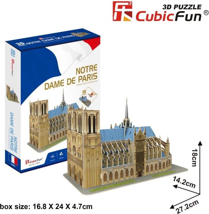 Productafbeelding Cubicfun Puzzel 3D Katedra Notre Dame (53 onderdelen)