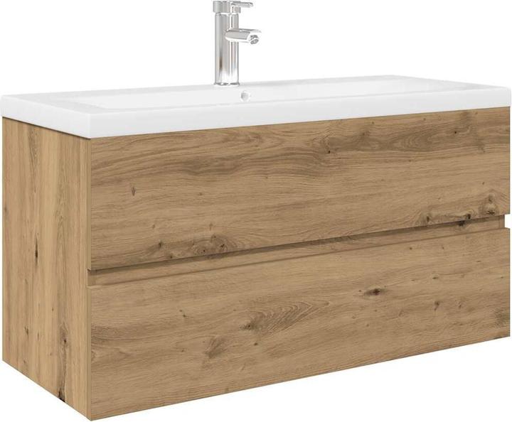 Produktbild vidaXL Waschbeckenunterschrank mit Einbaubecken und Wasserhahn Bad Waschtisch