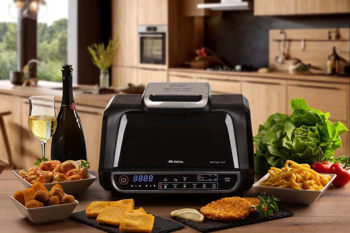 Immagine prodotto Ariete 4635 Air Fryer Grill, Friggitrice ad aria e Griglia, Bistecchiera,1700W, Capacità 8L, Friggi e Grigl